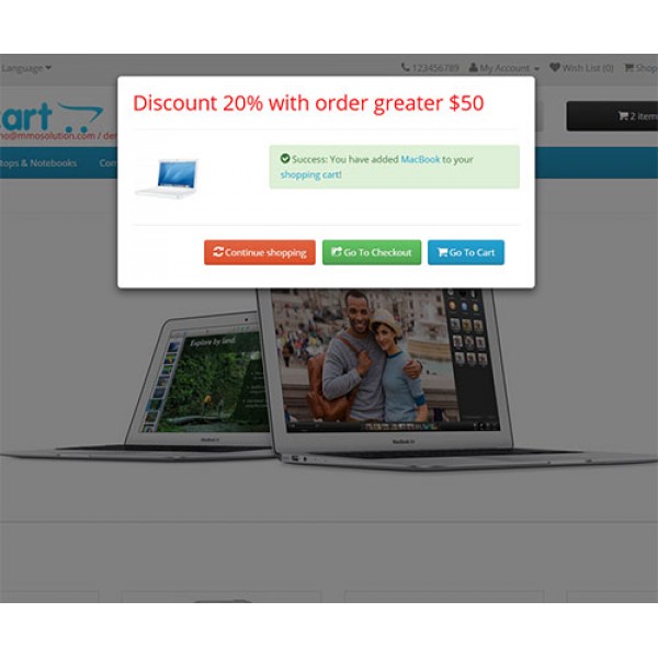 Popup Add Cart for Opencart